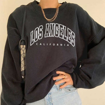 Los Angeles California Letter Print Oversize Sweatshirts