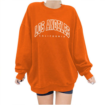 Los Angeles California Letter Print Oversize Sweatshirts