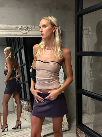 SERA Sleeveless Khaki Crop Top
