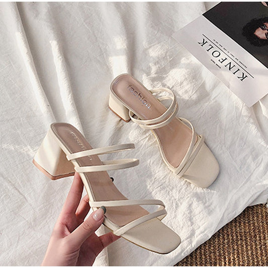 Cross-Tied Leather Sandals